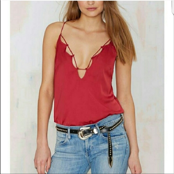 Nasty Gal Tops - Nasty Gal Cut Out Satin Tank Top